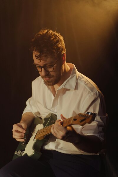Man playing electric guitar