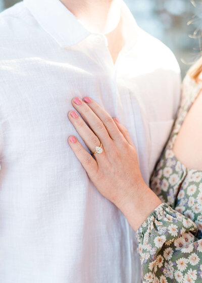 photo of engagement ring by DMV wedding photographer