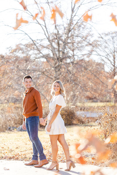 Engagement photos in Columbia Missouri at Stephen's Lake Park
