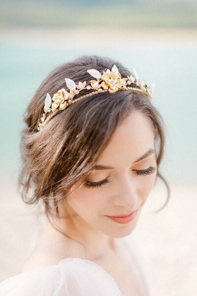 The dreamiest lakeside wedding inspiration with vibrant florals with hair and makeup by Bellamore Beauty, feminine Calgary hair and makeup artist, featured on the Brontë Bride Blog.