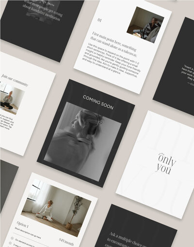 Custom Instagram graphics for meditation membership Studio Only You designed by VERVE & COLOR