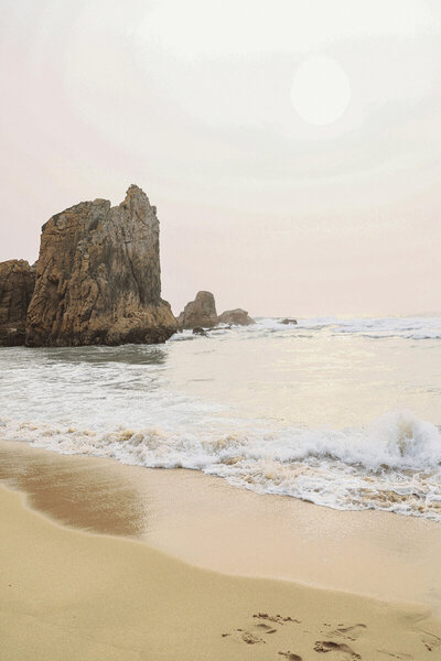ocean picture with rock in the water