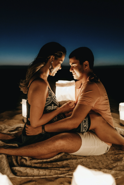 Couple practicing yoga