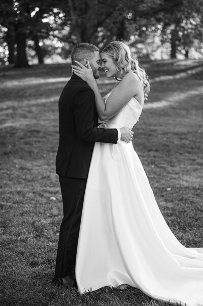 Professional black and white wedding image by Indiana Photographer