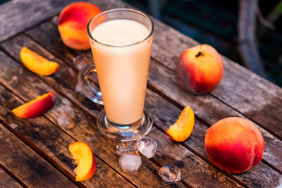 Peach yogurt cocktail with soju