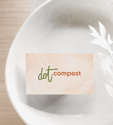 dot compost logo on business card
