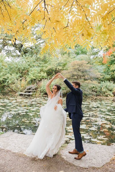This serene oasis is a magical place for wedding portraits in Lincoln Park.