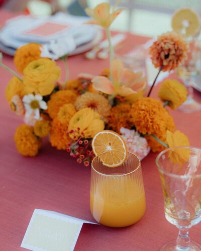 Palm Springs wedding flowers with garden-inspired florals, designed by Snapdragon Bloom Bar.