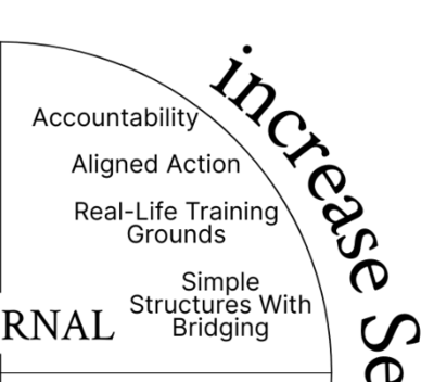 Diagram illustrating Module 4 of CPTSD Resolution 101 Workshop, focused on external increase of Self Energies, accountability, and real-life application of healing practices