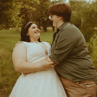 Romantic elopement session in a field in Buffalo Gap,  TX