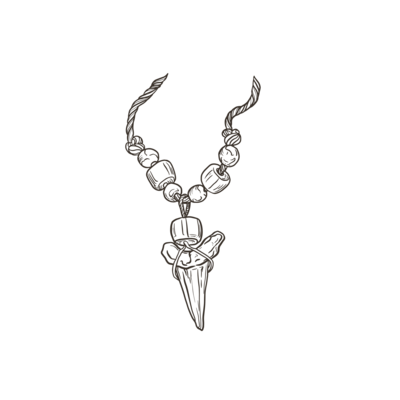 Shark tooth necklace drawing