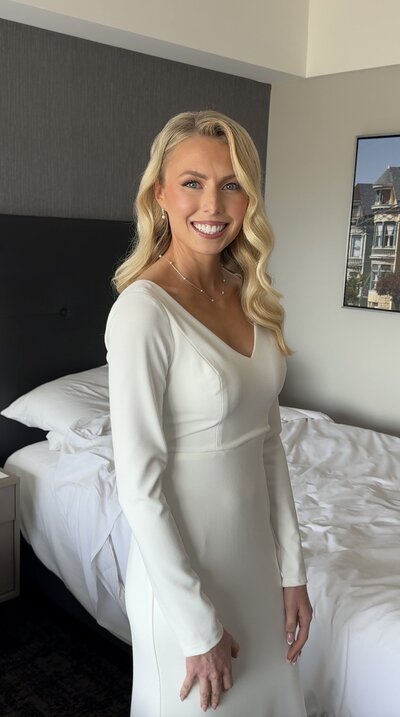 Luxury Bride portrait -Timeless and elegant bridal makeup and hair done by Yana Beauty Studio based in San francisco. 