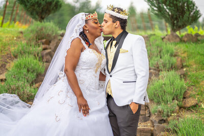 Traditional African-American wedding in Sonoma California