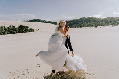 tangalooma island wedding, sand desert wedding, moreton island wedding