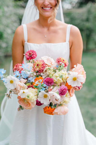 bridal bouquet green white eucalyptus