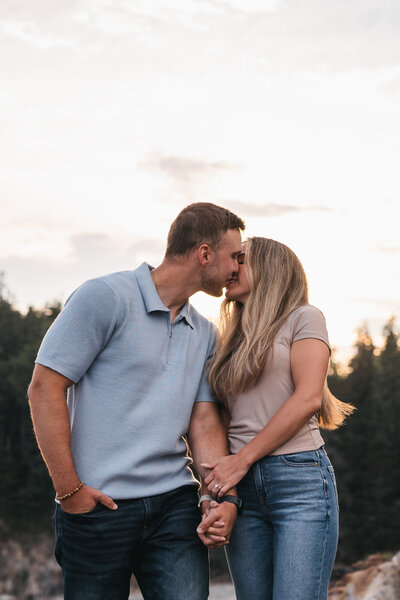 Tyler gives Carol a kiss on her forehead during our winter session.