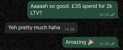 £35 spend for a £2000 return