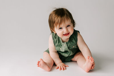 Little Sitter Milestone session photographed by Chelsey Kae Photography.