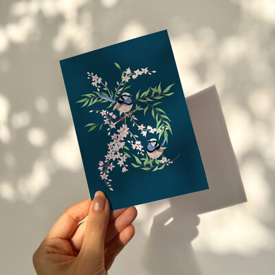 Superb Fairywrens card mockup