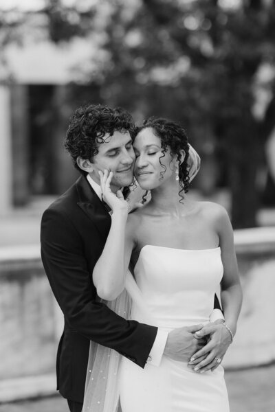 black and white wedding photo