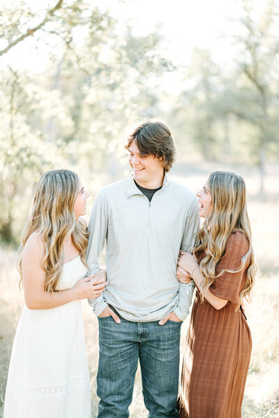 Light and airy senior portrait session mixed with subtle boho vibes. The Beasley triplets graduated from Redding Christian School.