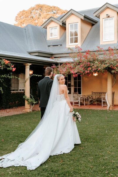 Couple at a farm elopement in South Australia