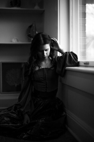 Senior Portrait by Window Light - Champaign, IL