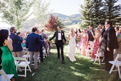 Wedding ceremony at Mountain Wedding Garden in Crested Butte, CO