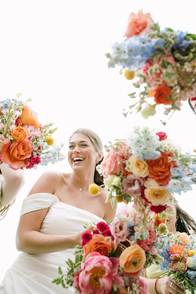 Bride with florals in Waco Wedding