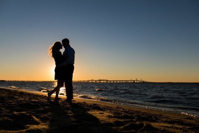 Silhouette Beach engagement photos in Maryland
