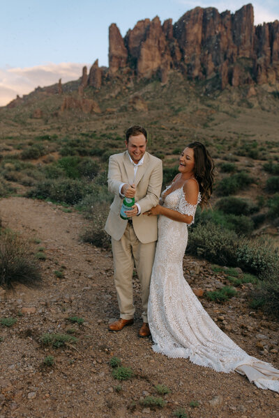 hiking wedding day in utah and arizona