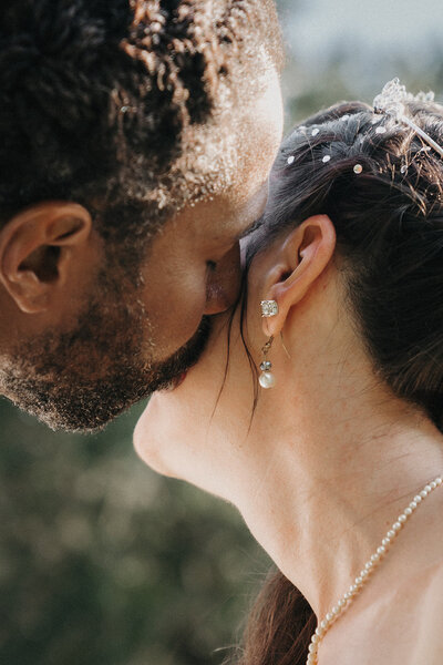 close up kiss marry on lake Florida intimate ceremony