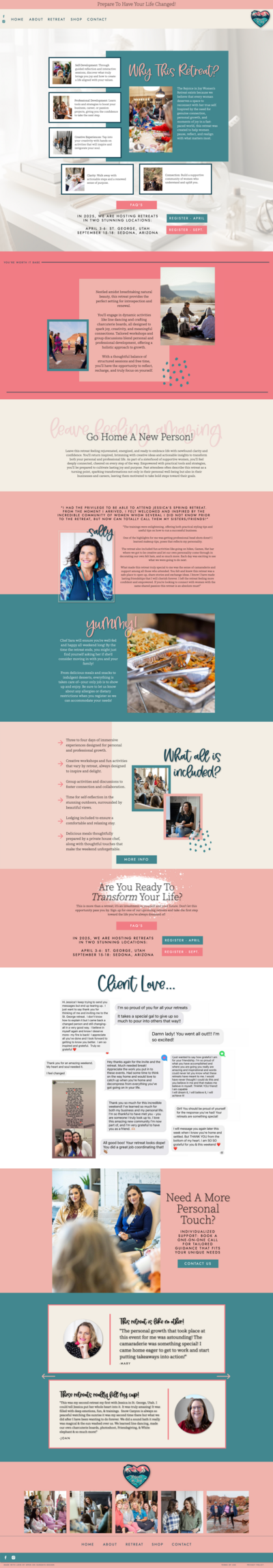 screenshot of a website that the designer made