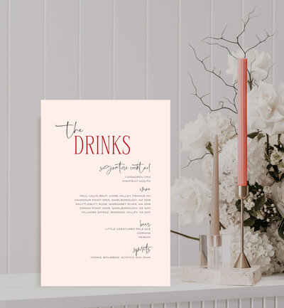 Big Love drinks bar sign for your wedding