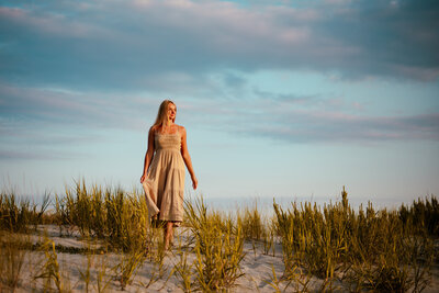 senior photography session on the beach