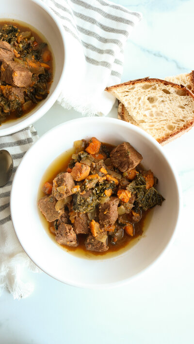 Sweet Potato, Kale and Beef Stew