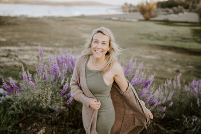 Christina posing with lavender