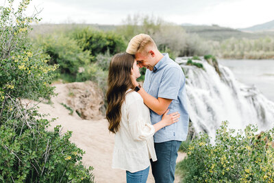 Couple in front of Waterfall