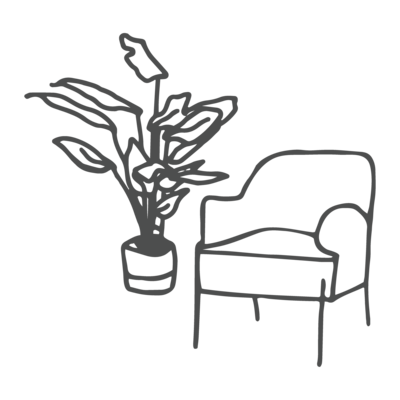 chair and plant icon