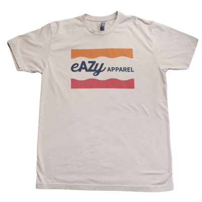 cream wave design t-shirt