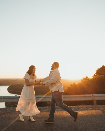 engagement photos in Georgia during sunset