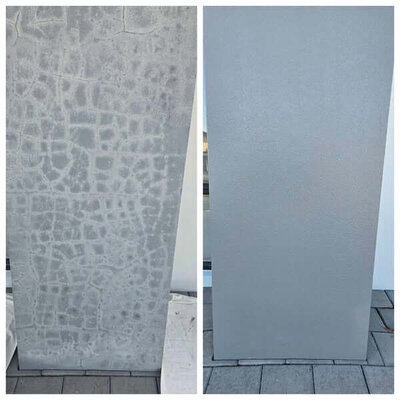 Repainted rendered exterior wall with a clean, modern finish by New-Style Painting Service in WA.