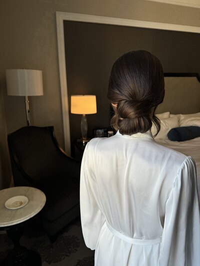 Beautiful bridal updo by Yana Beauty studio - Modern and elegant bride's hair styled