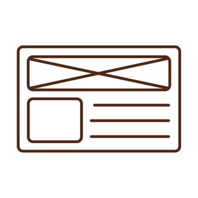 Illustration of a wire frame graphic to help plan website structure