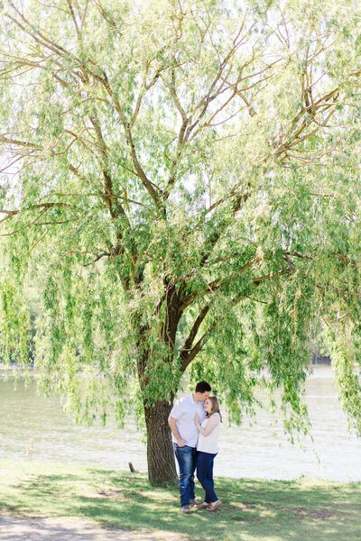 Katie and Anthony's Morgantown Engagement Session willow tree