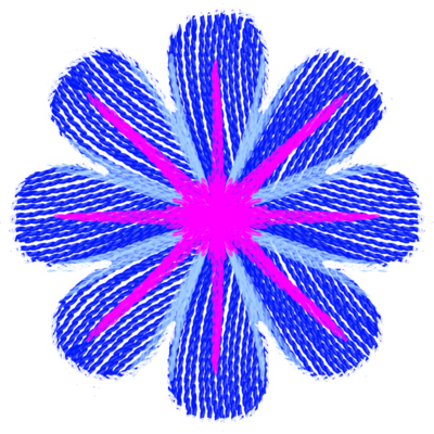 Blue handmade flower at Soleil Vida Studio on the event page