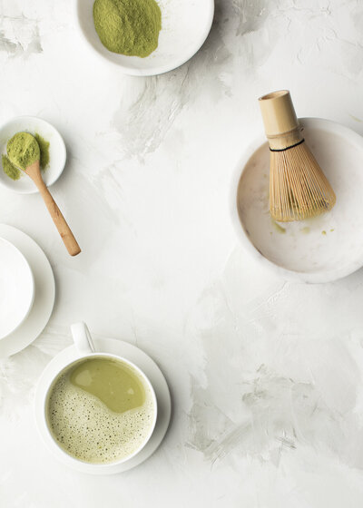 Cup of freshly made matcha