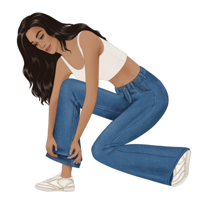 multi-length jeans snap-hem