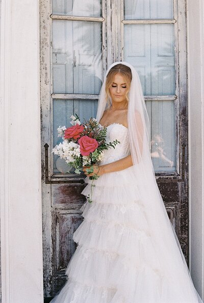 35mm film bridal portraits wedding day