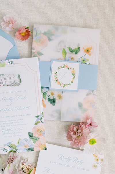 Semi-custom wedding invitations Austin Texas